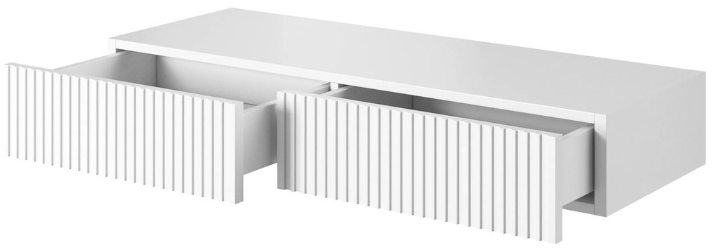 Birou suspendat cu sertare Nicole 100 cm - alb / alb mat