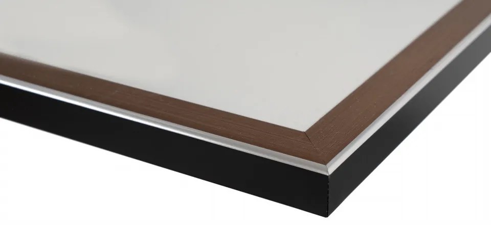 Oglinda dreptunghiulara cu rama din polistiren bronz/neagra Cliff, 68cm (L) x 48cm (L) x 1.6cm (H)