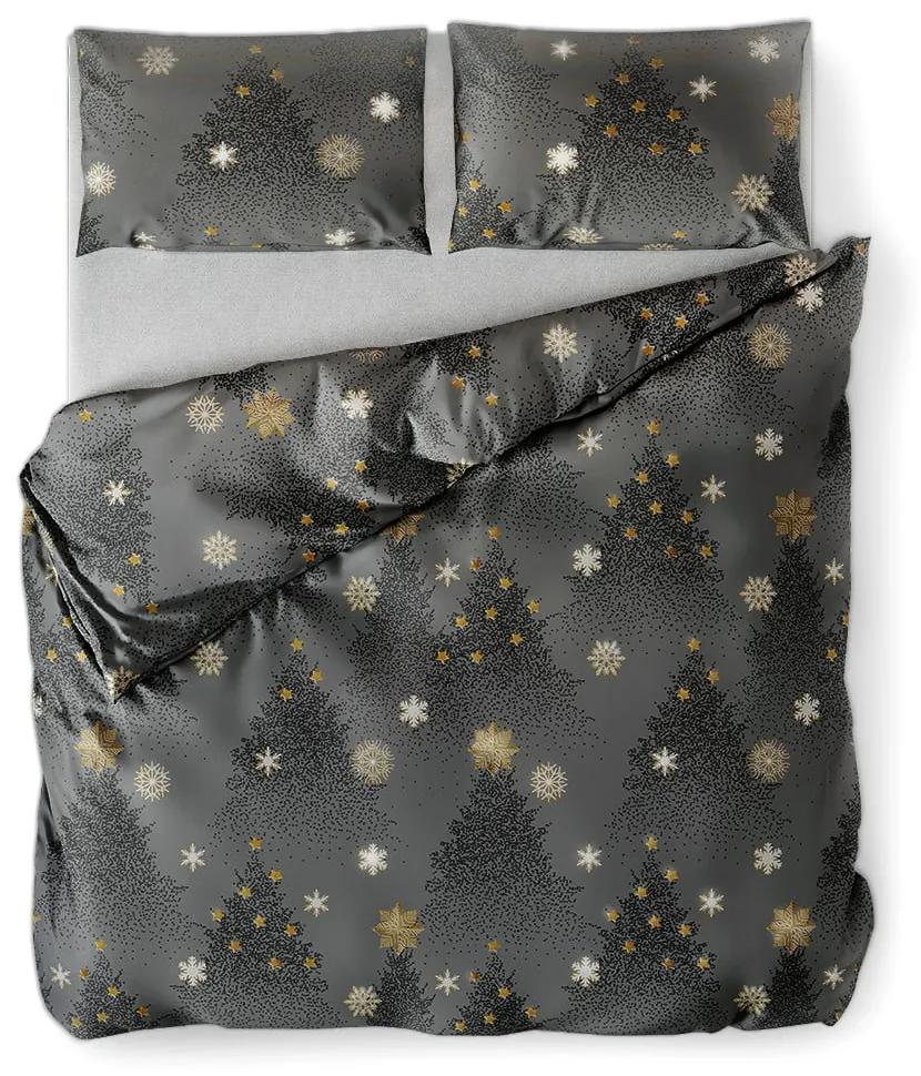 Lenjerie de pat din flanel cu motive de Crăciun pentru pat dublu AmeliaHome Silentnight, 160 x 200 cm