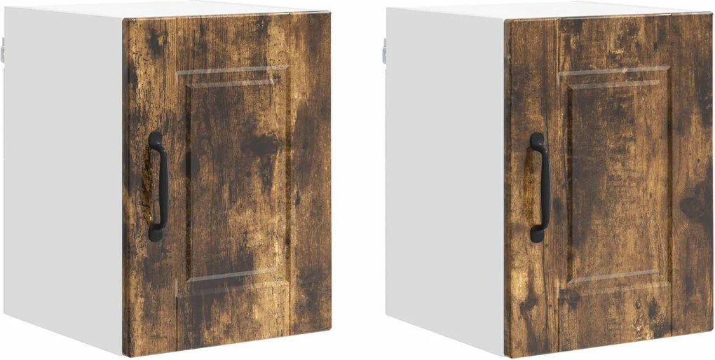 vidaXL Dulap de bucătărie cu raft 2 pcs Stejar fumuriu 30 x 31 x 40 cm