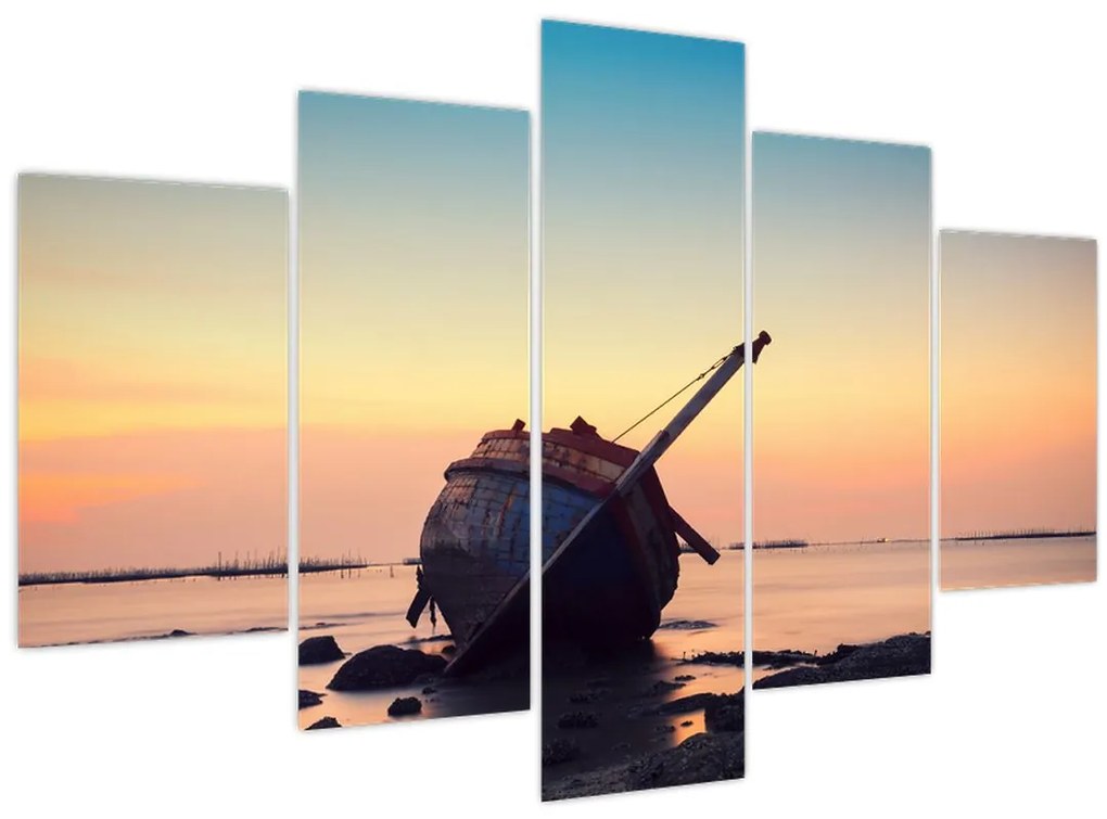 Tablou - Nava naufragiată (150x105 cm)