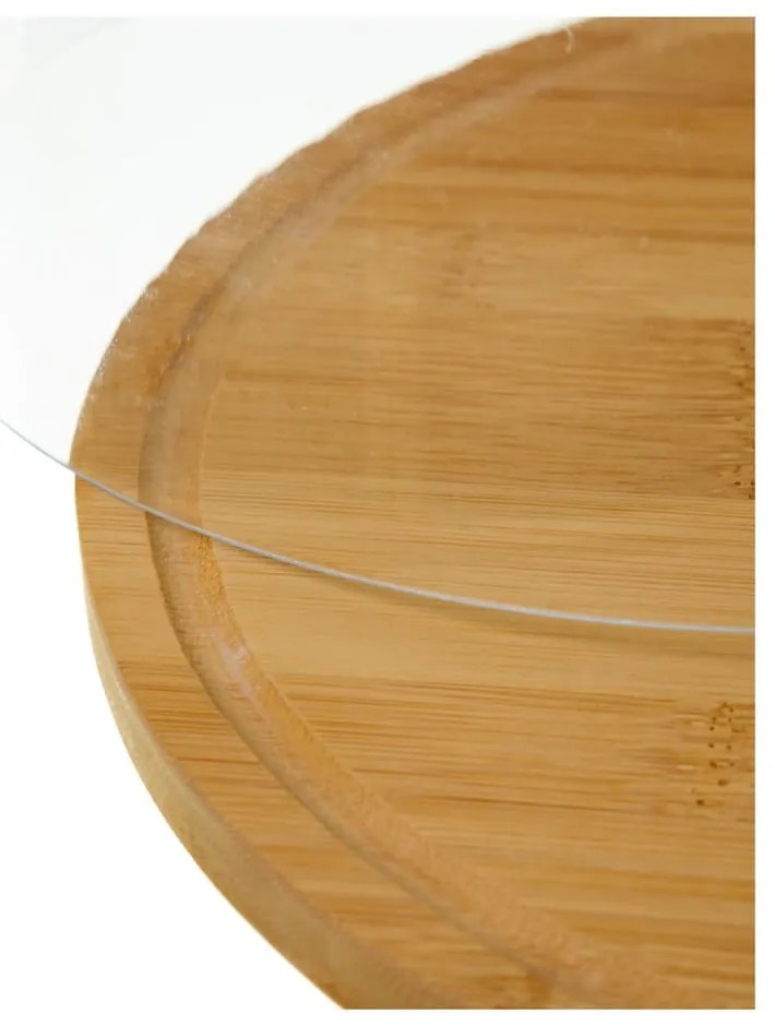 Tavă din bambus cu capac Casa Selección Bamboo, rotund