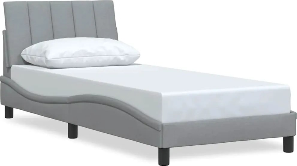 vidaXL Cadru de pat fără saltea, Hanko, gri deschis, 80x200 cm, textil