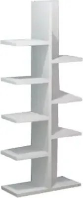 Raft de perete din pal, Zig Zag Homs, alb, 122 x 20 x 20 cm