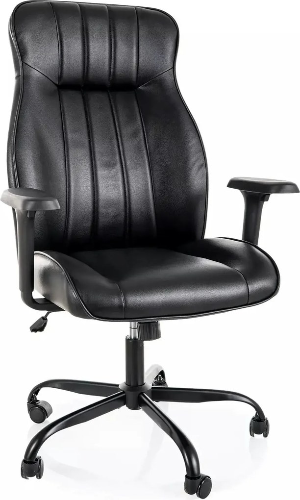 Scaun birou Q-093, negru, piele ecologică, 69x47x112 cm