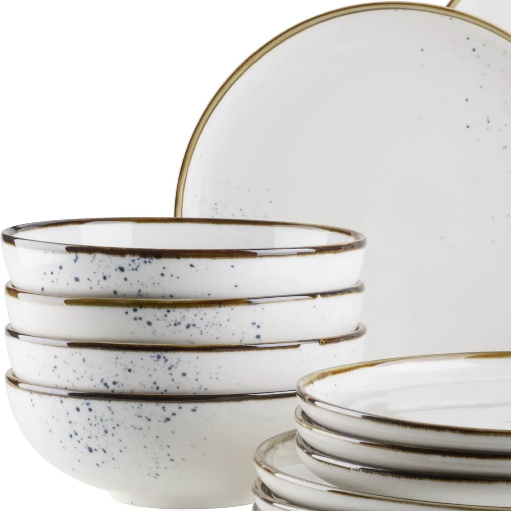 Mäser Set de 16 piese de vase Pintar White cupuncte albastre