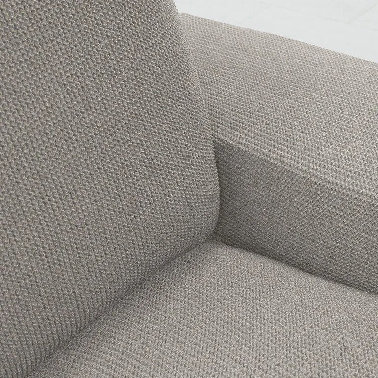 Huse super elastice HARMONIA gri deschis canapea cu otoman dreapta (l. 210 - 320 cm)
