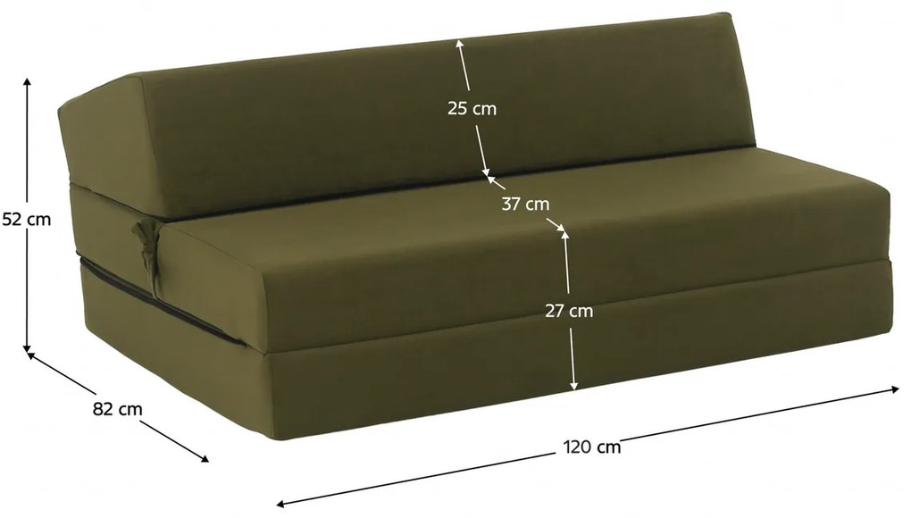 Scaun pliant/saltea VEDIS, verde