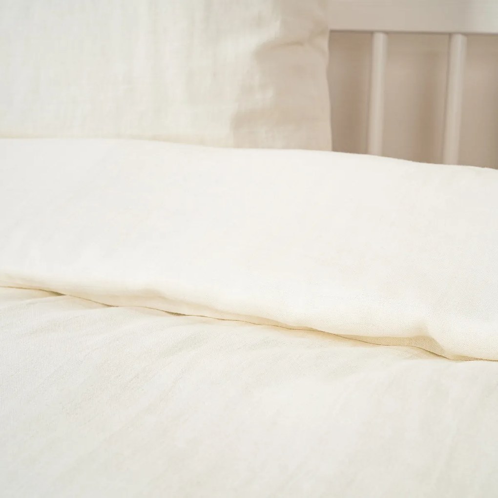 Lenjerie de pătuț din muselină pentru copii 4HomeCream, 100 x 135 cm, 40 x 60 cm