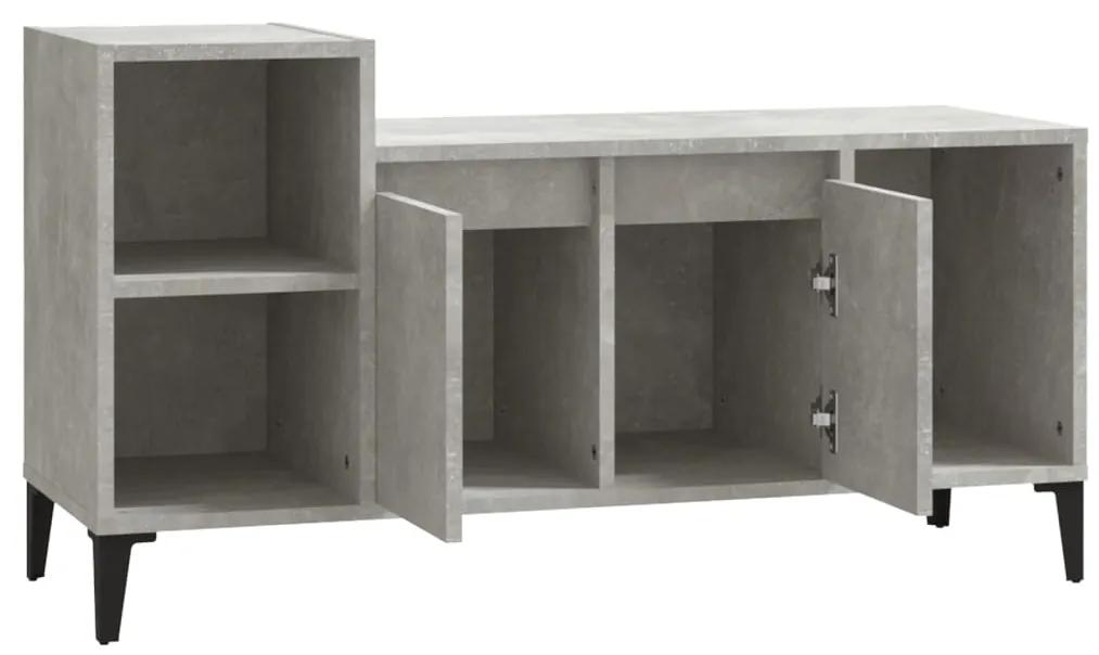 Comoda TV, gri beton, 100x35x55 cm, lemn prelucrat 1, Gri beton