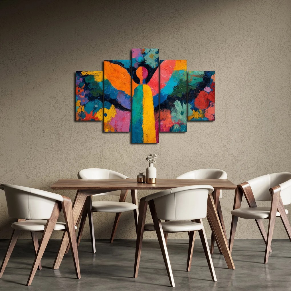 Tablou - Înger abstract cu flori (150x105 cm)