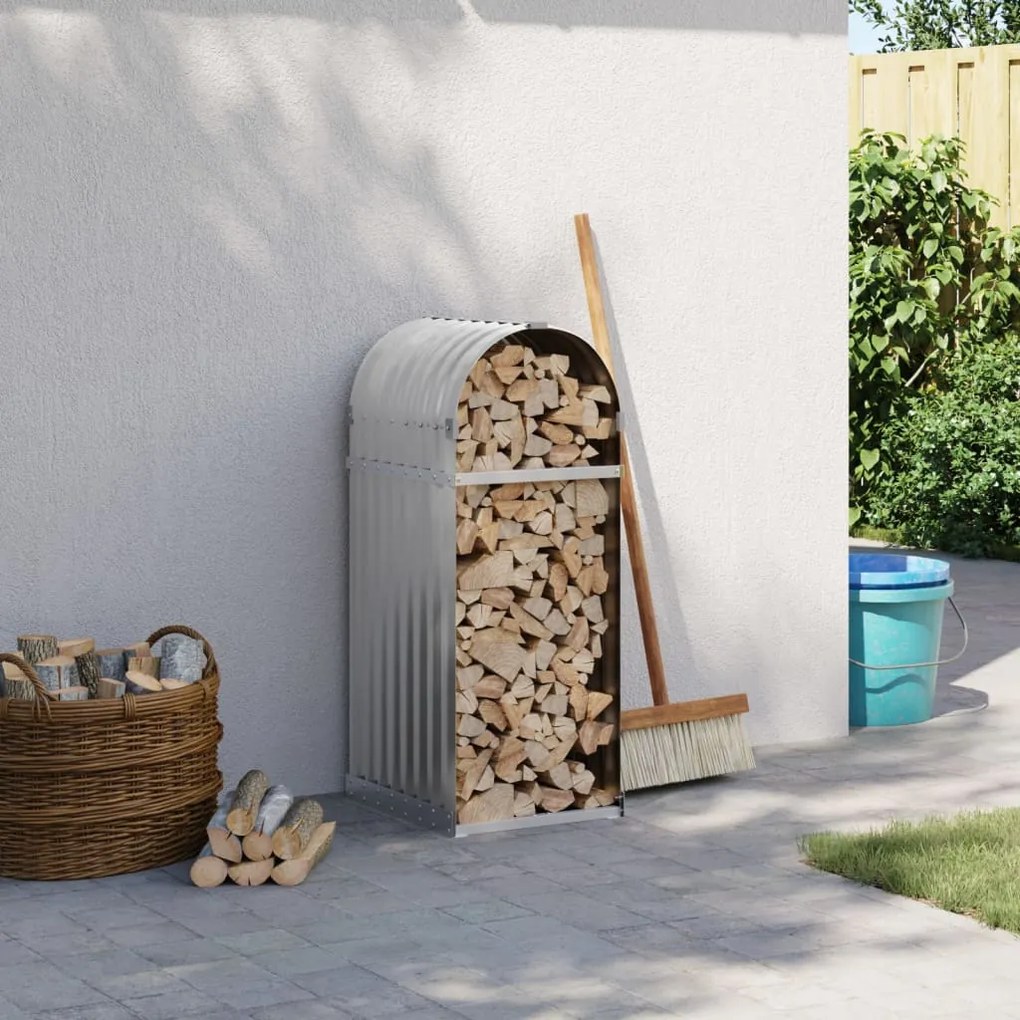 vidaXL Suport de bușteni, gri deschis, 40x45x100 cm, oțel galvanizat