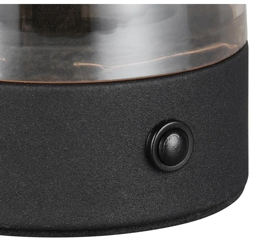 Veioză chihlimbar LED cu abajur din sticlă (înălțime 18 cm) Dooley – Reality