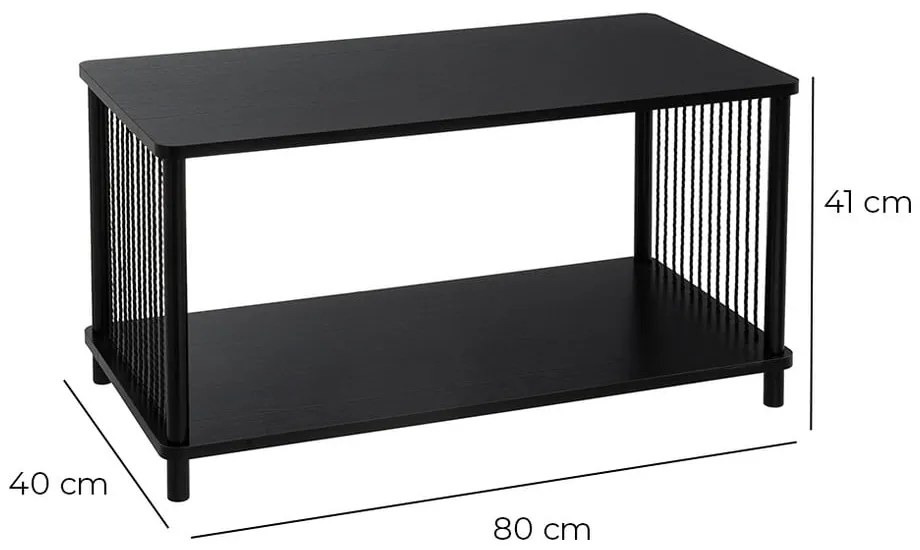 Măsuță de cafea neagră 40x80 cm Manila – Casa Selección