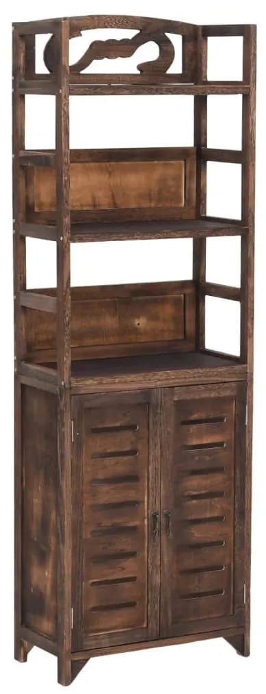 vidaXL Bibliotecă maro închis, 46x24x140 cm, lemn masiv de paulownia