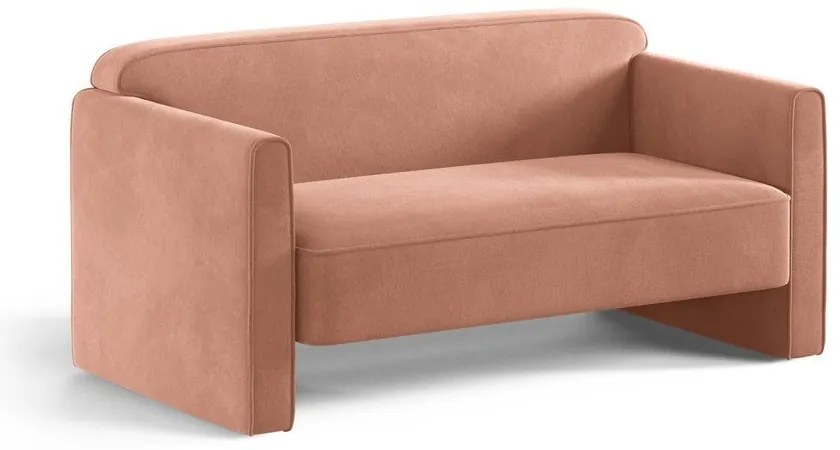 Canapea roz cu tapițerie din catifea 140 cm Abby – Micadoni