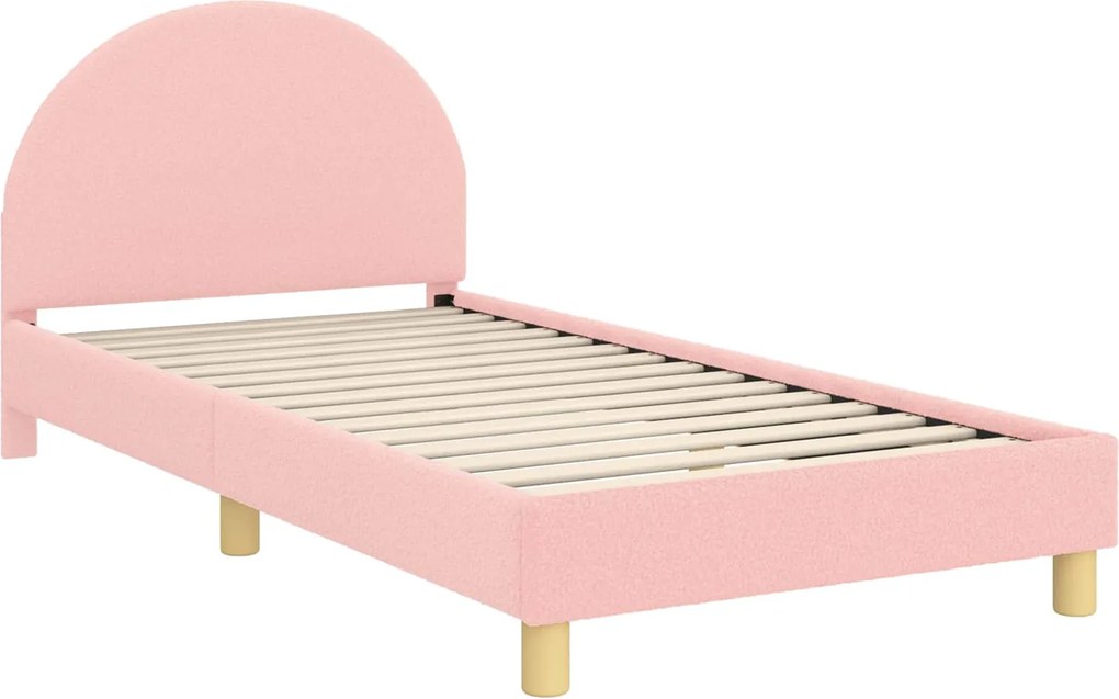 vidaXL Cadru de pat pentru copii cu spătar Roz 80 x 200 cm