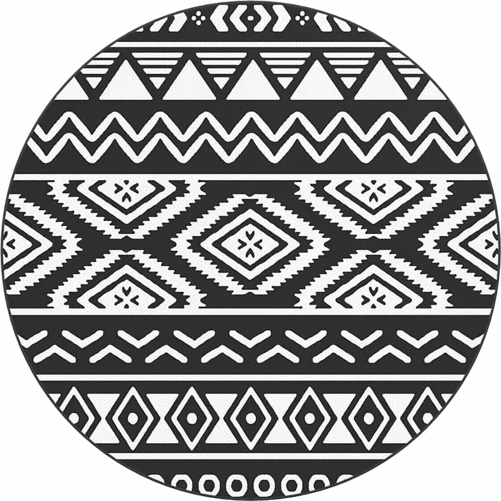 vidaXL Covor de exterior, ARAKIL negru, Ø200 cm, PP