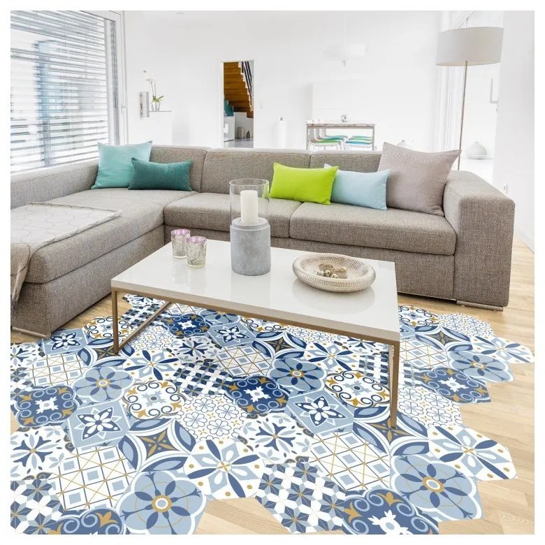 Set 10 autocolante pentru podea Ambiance Hexagons Jelilna, 20 x 18 cm