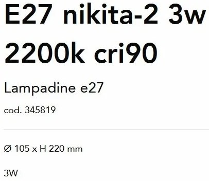 Bec LED Decorativ, E27 Nikita-2 3w 2200K cri90, Fumuriu