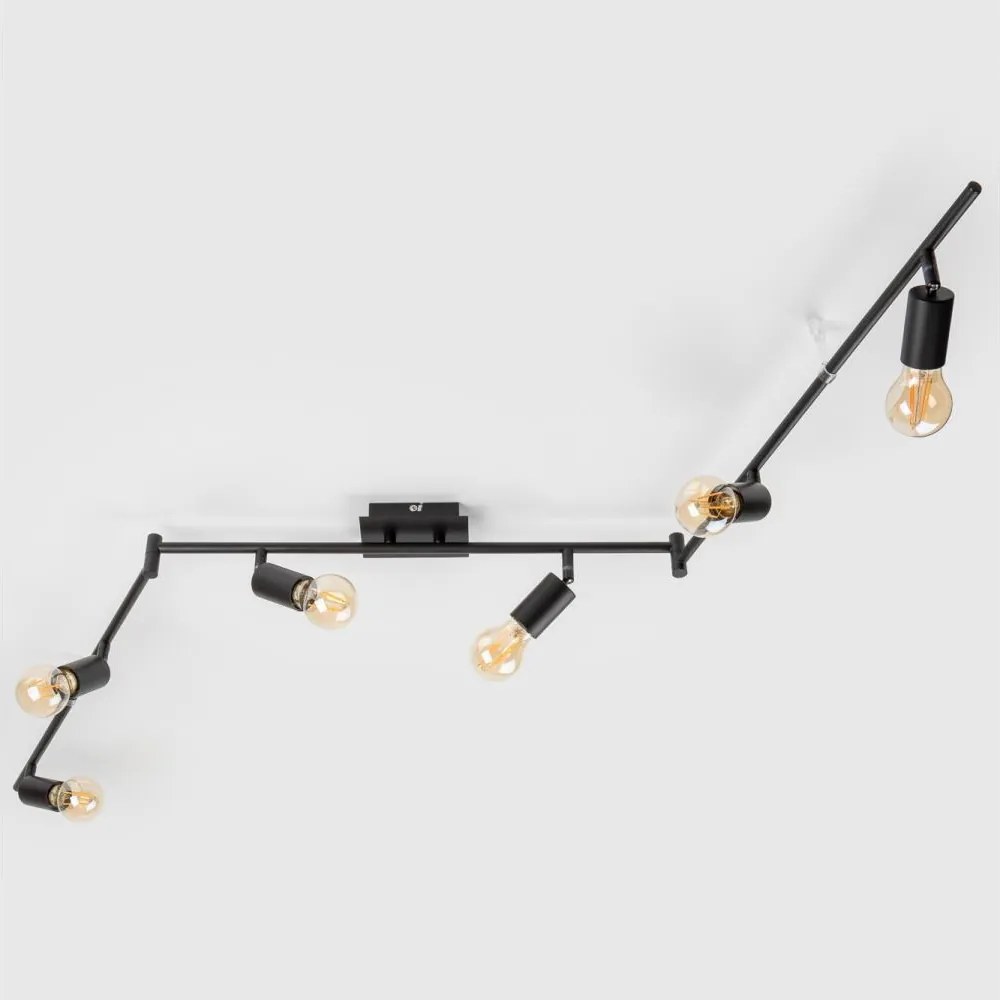 Spot LED 6x E27, 6,5W, 230V, negru