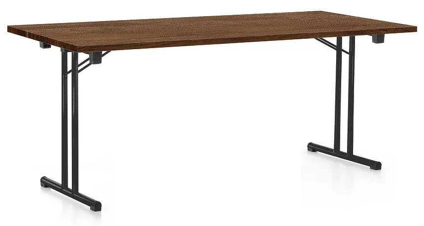Masă plianta 180 x 80 cm, picioare negre, stejar silverjack