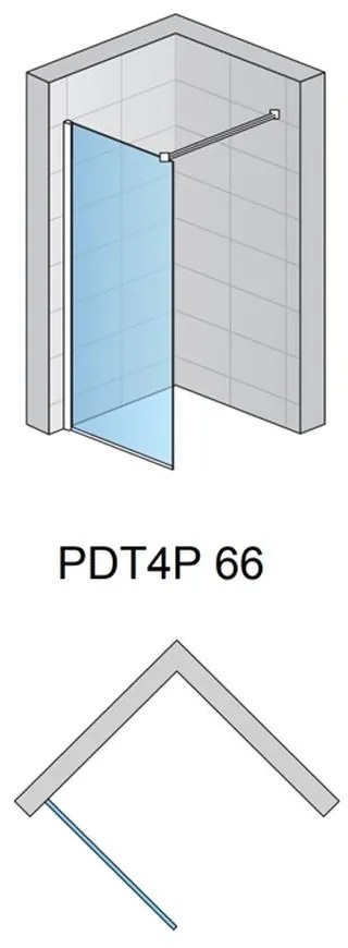 Paravan dus sticla 100x200 cm, cu cadru metalic Sanswiss Pur 1000x2000 mm