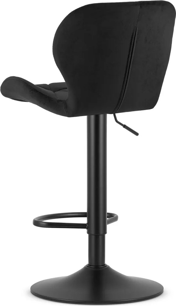 OFERTA Scaun de bar cu picior negru WEST VELVET, negru II. calitate