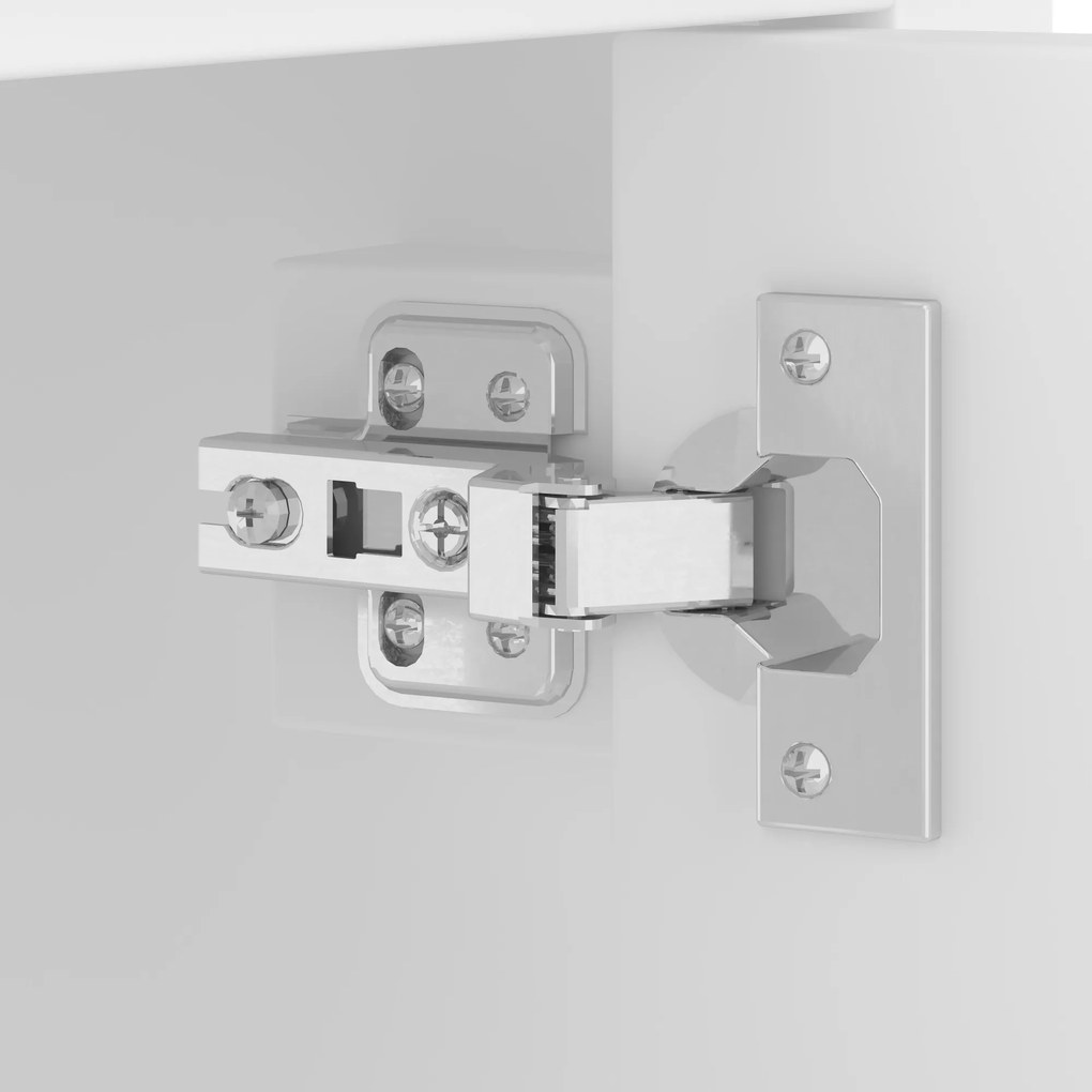 Dulap de baie cu chiuvetă, independent, spațiu mare de depozitare, 76x46x87 cm, Alb