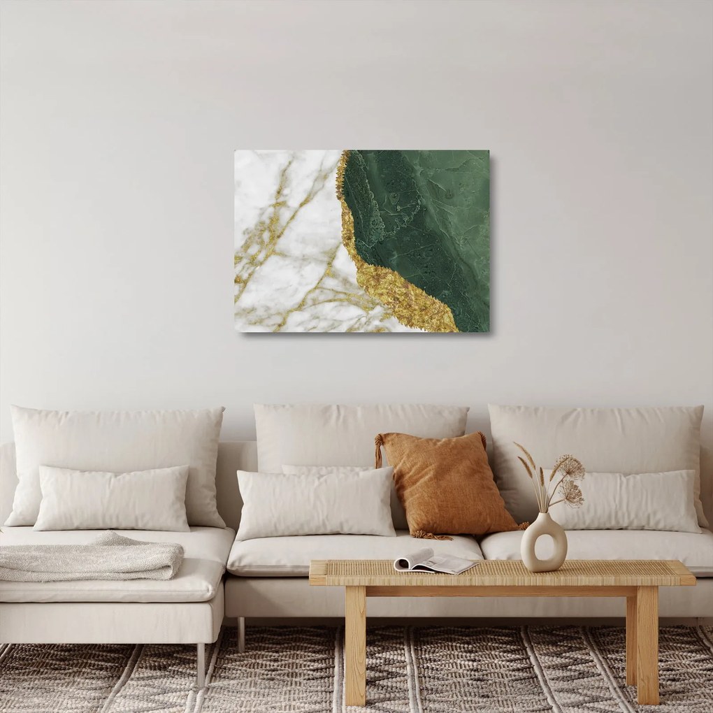 Tablou pe sticlă - Marmură verde N⁰3 (70x50 cm)