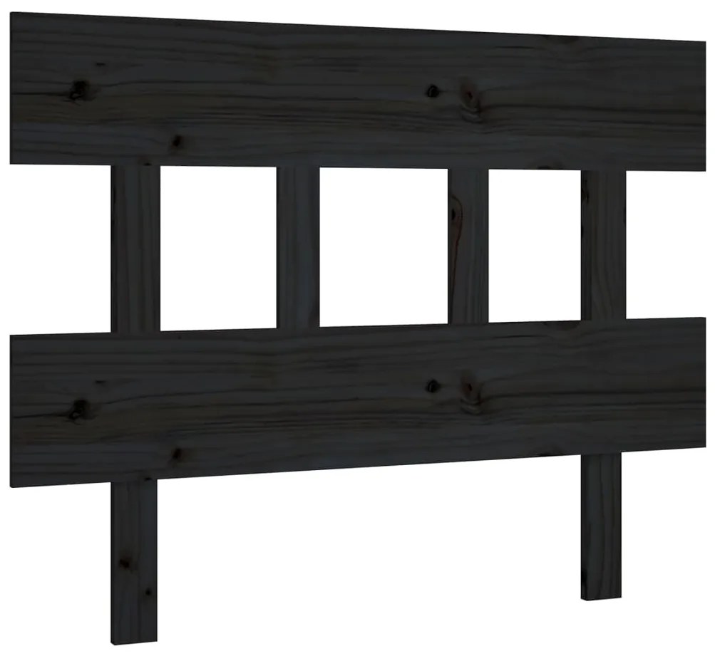 819109 vidaXL Tăblie de pat, negru, 103,5x3x81 cm, lemn masiv de pin
