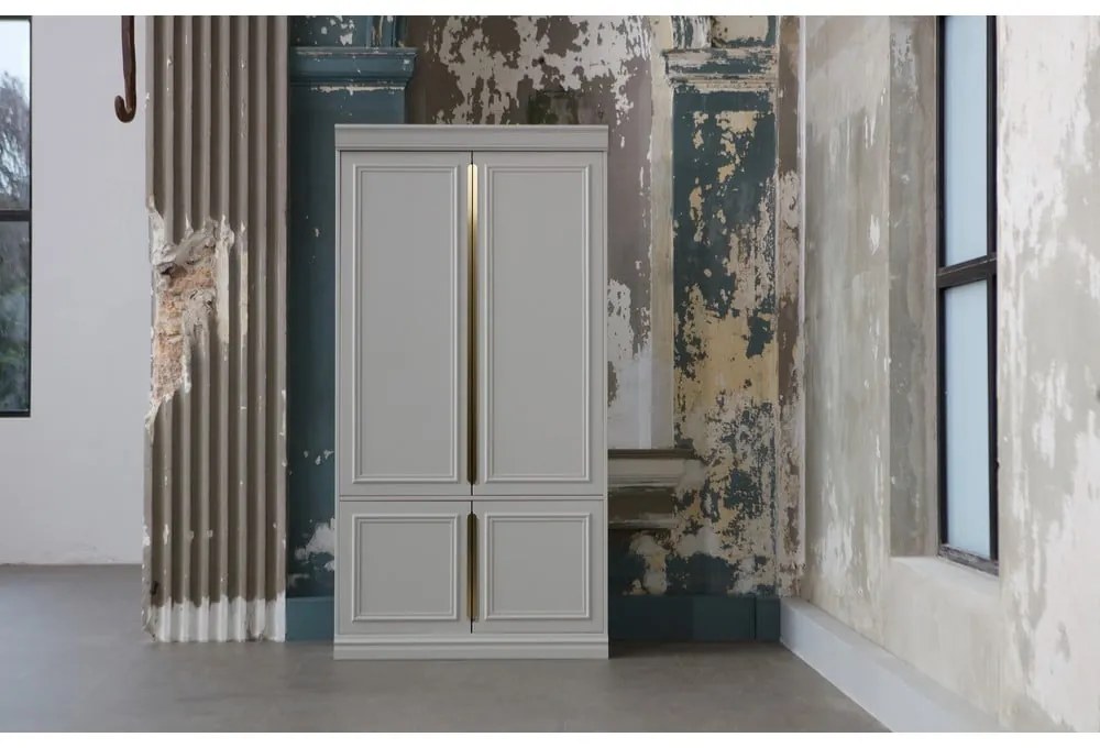 Șifonier gri deschis din lemn de pin 110x215x44 cm Organize – WOOOD