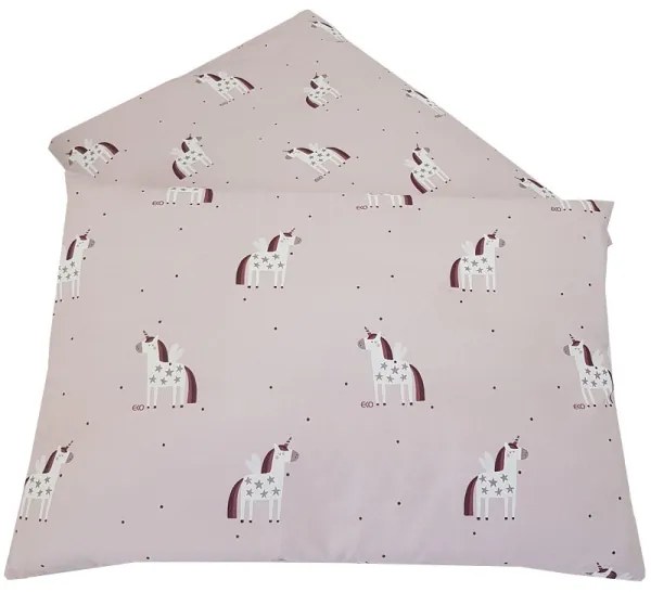 Lenjerie de pat din muselină de bumbac pentru pătuț UNICORN 2 piese EKO