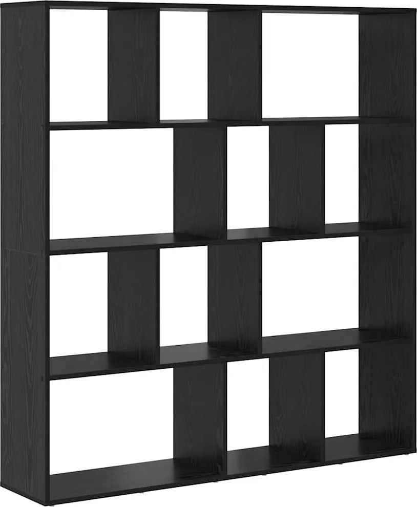 vidaXL Dulap pentru cărți Stejar Negru 132 x 29 x 141,5 cm