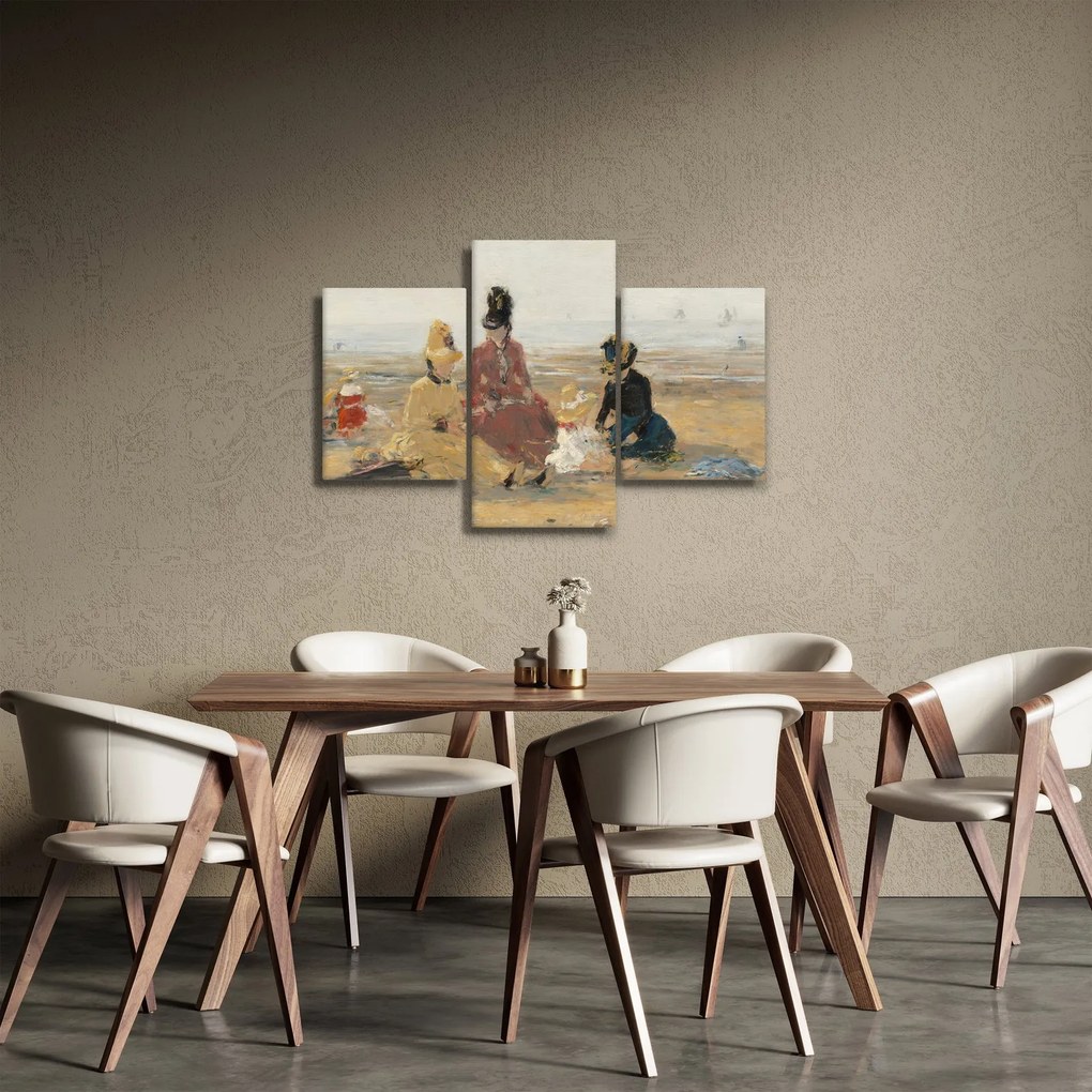 Tablou - Eugène Boudin, On the Beach, Trouville, reproducere (90x60 cm)