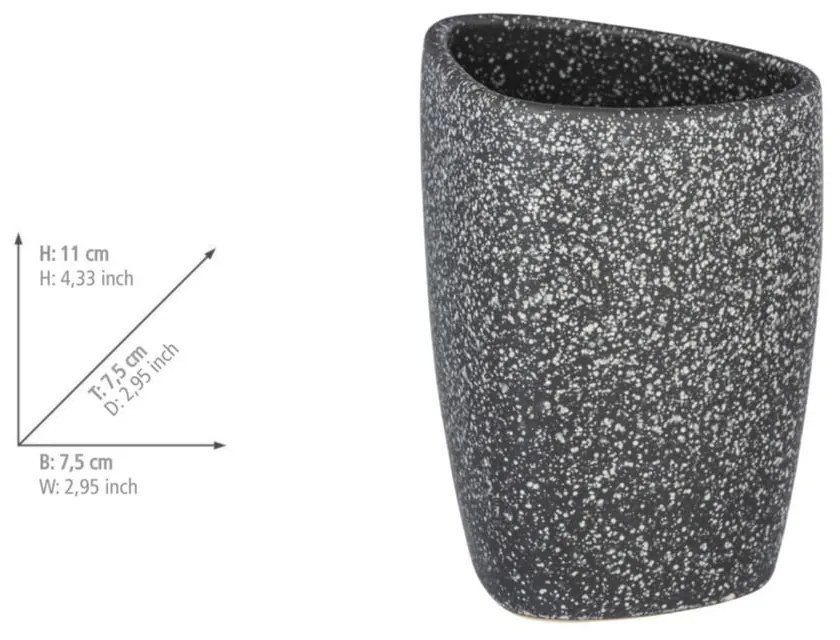 Suport ceramică pentru periuțe de dinți Wenko Pion, gri