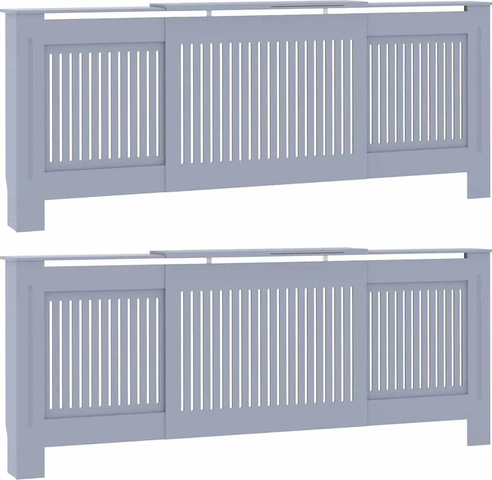 vidaXL Capac pentru radiator 2 pcs Gri 205 x 20,5 x 81,5cm