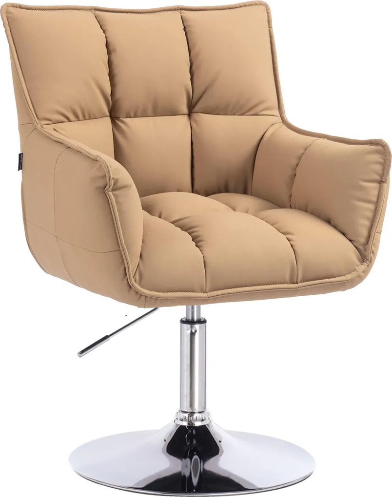 HR560N Scaun Caramel Piele Ecologica Premium Soft cu Bază Cromata