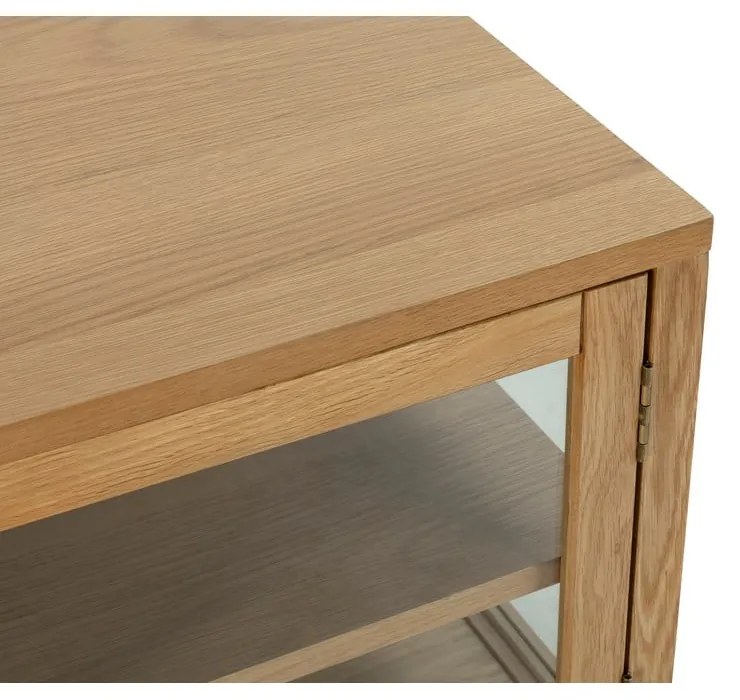 Comodă TV în culoare naturală cu aspect de lemn de stejar 160x50x40 cm Ceci – MOME