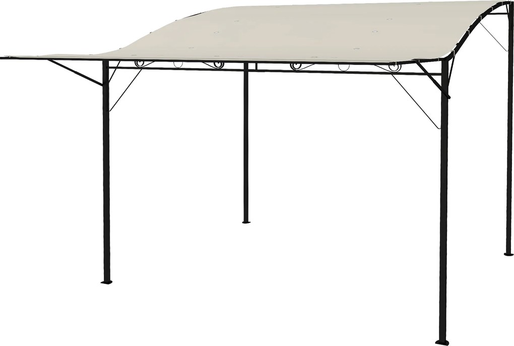 Outsunny Pavilion cu extensie de acoperiș pliabil, rezistent la intemperii 3 x 2,5 m Alb-crem | Aosom Romania