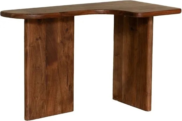 Consolă din lemn de acacia, formă asimetrică, maro antichizat, finisaj lucios, 118×59×75 cm, „Finoma"