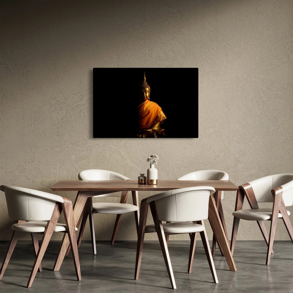 Tablou - Statuia lui Buddha de aur (90x60 cm)
