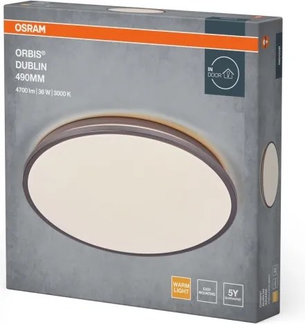 Osram - Lampă LED de tavan ORBIS DUBLIN, 36 W, 230 V, Ø 49 cm, argintiu
