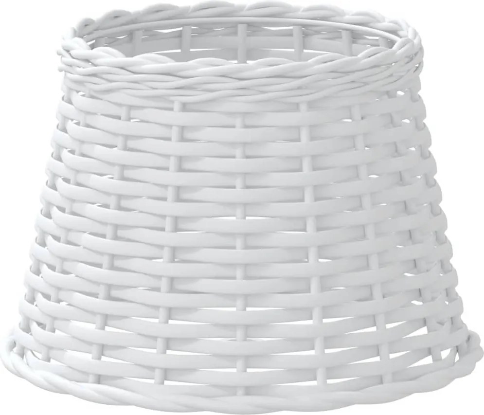 vidaXL Abajur de veioză, alb, Ø25x17 cm, răchită
