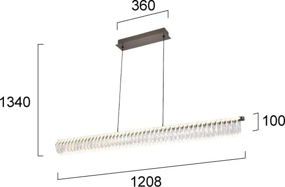 Lustru LED suspendat pe cablu ALBA LED/39W/230V gri/transparent