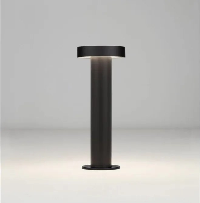 Stalp exterior IP65 LED 3000K GONG negru H-30cm