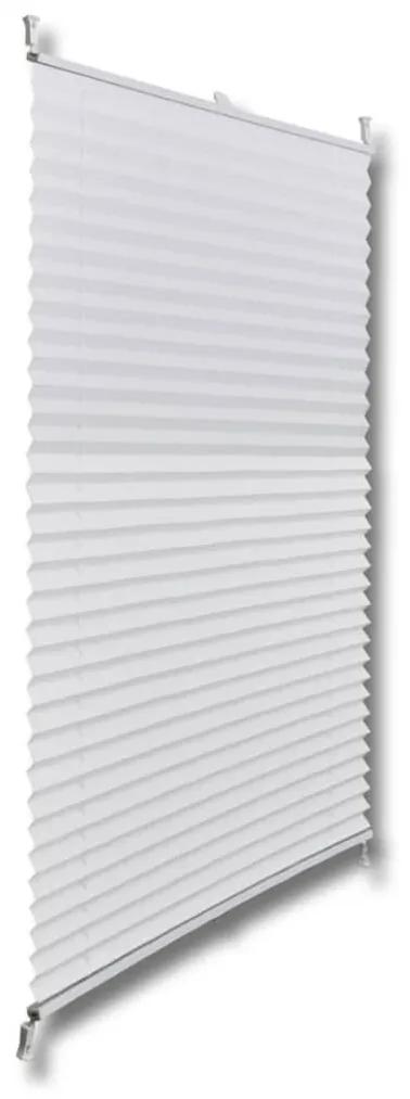 Jaluzea plisse, alb, 100x200 cm, pliuri Alb, 100 x 200 cm