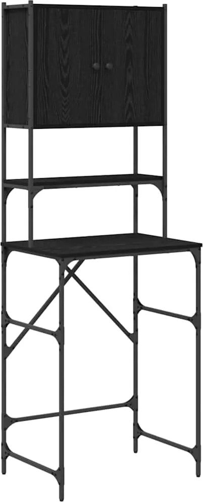 vidaXL Dulap pentru mașina de spălat Negru 0ak 68 x 48,5 x 194 cm