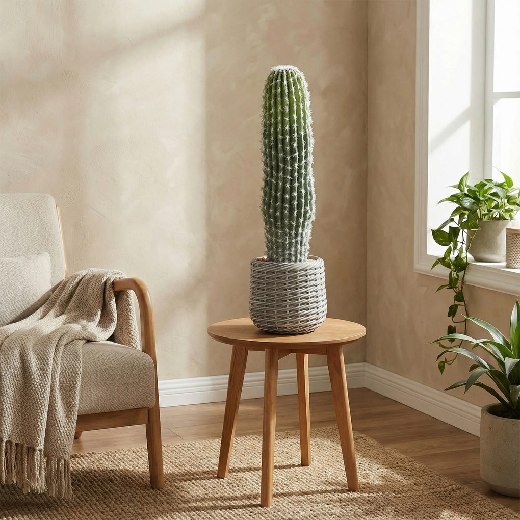 HOMCOM Cactus artificial 66 cm, plantă artificială decorativă cu ghiveci pentru decor interior, verde | Aosom Romania