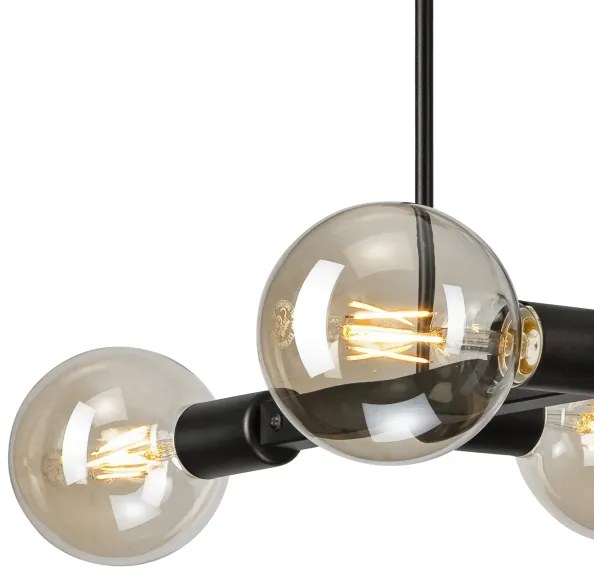 Lustră pe tijă ASTRID 4xE27/60W/230V negru